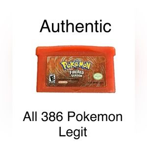Pokemon Fire Red Authentic GBA Gameboy Advance - All 386 Pokemon